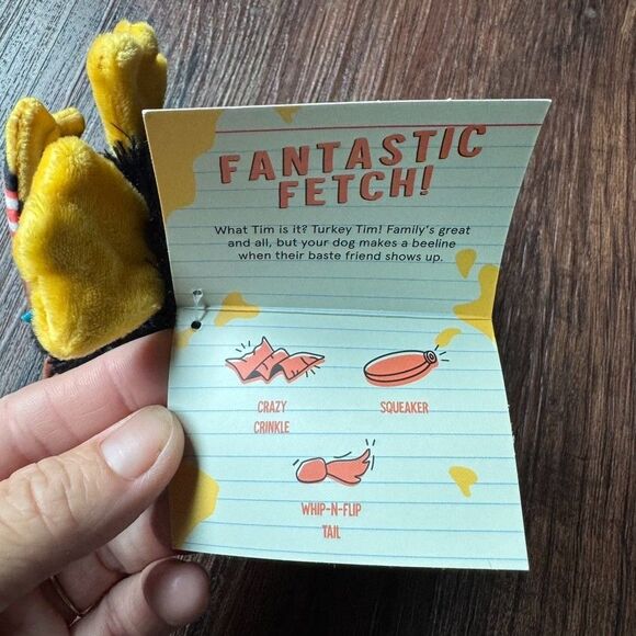 Bark Box Dog Toys: Turkey Tim & Belly Rubbly Bubbly M Squeak Crinkle Holiday NWT - Picture 6 of 10